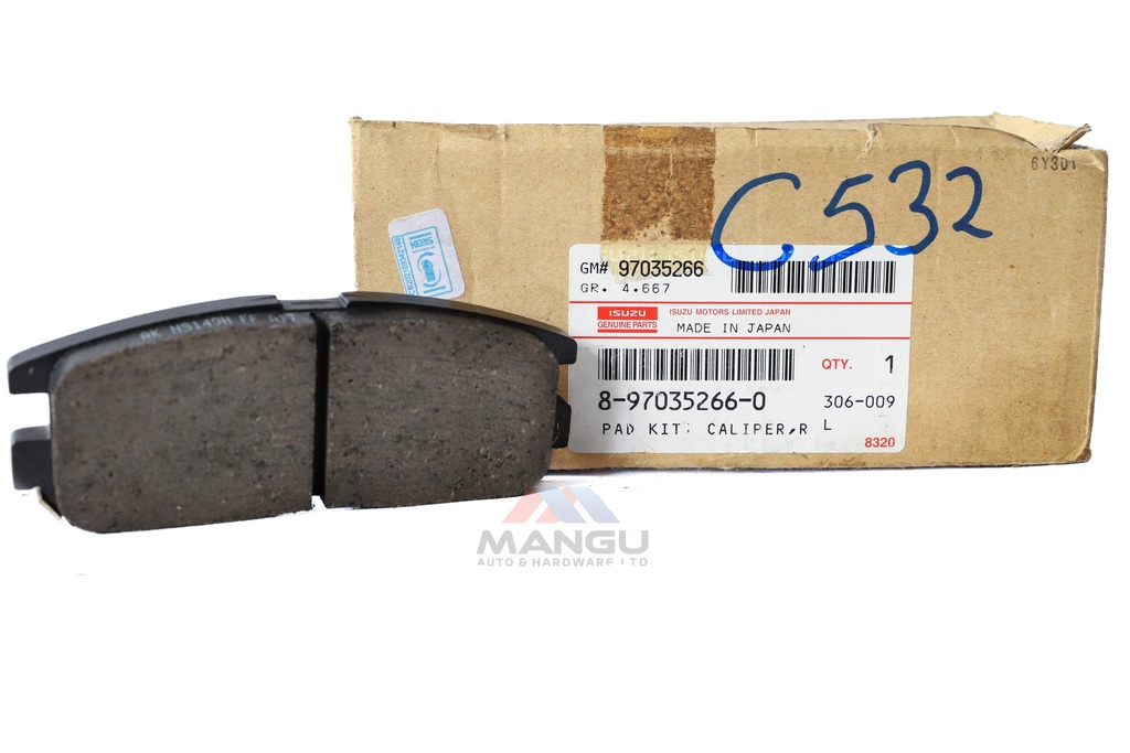 PAD KIT; CALIPER,RR